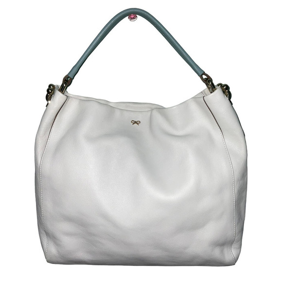 Brahmin Handbags - ANYA HINDMARCH BAG HOOK HANDLE LEATHER SHOULDER SATCHEL
